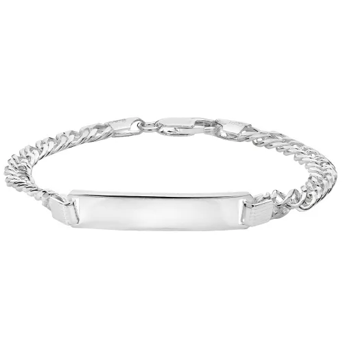 Silver Ladies' Double Curb Id Bracelet 9.6g